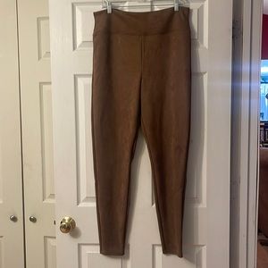 Assets Spanx suede Brown Leggings size 1x EUC High Rise